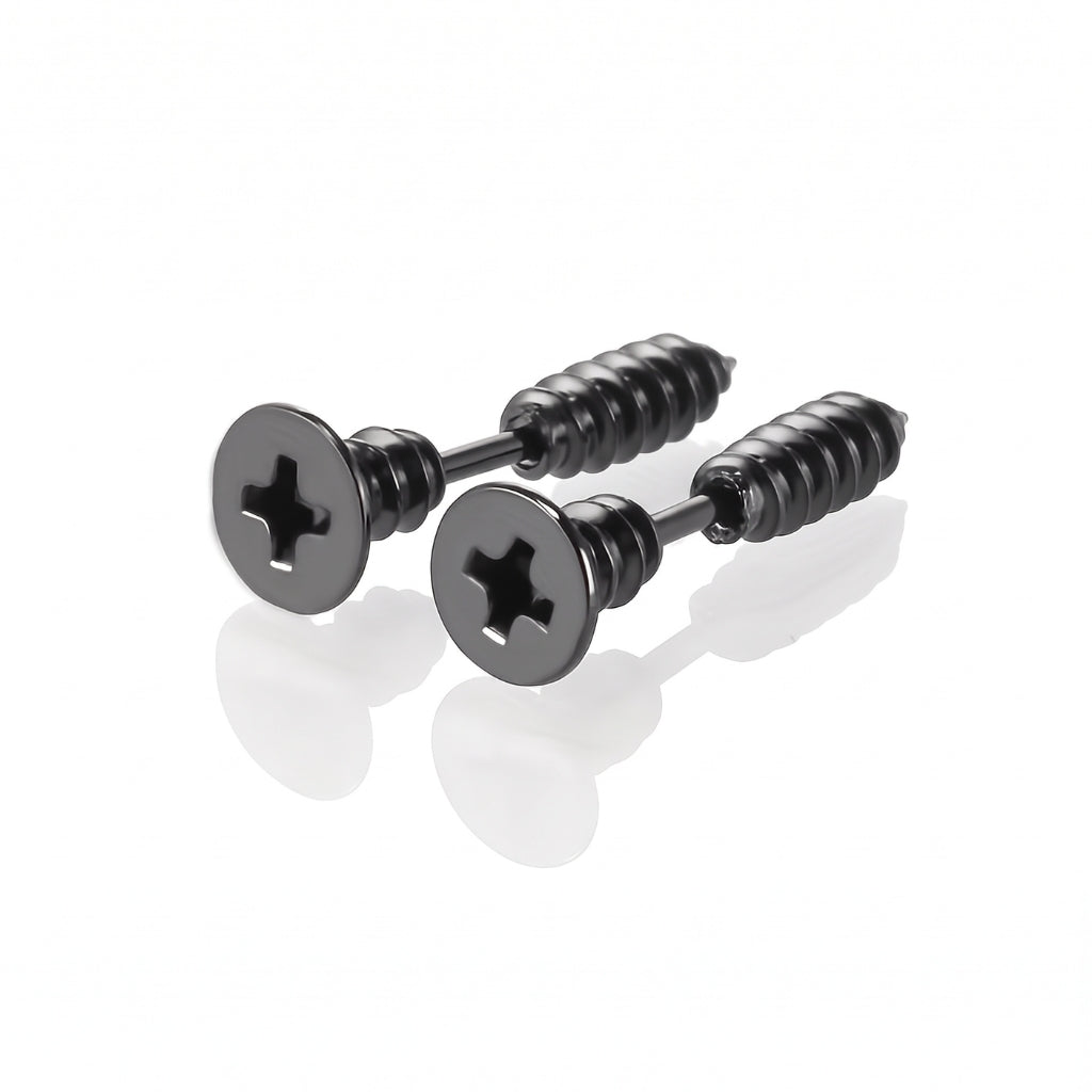 Hardware Studs [Black] | Earrings
