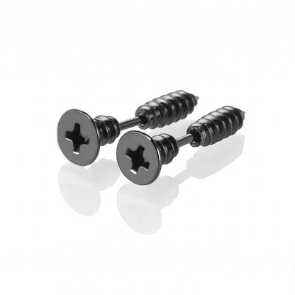 Hardware Studs [Black] | Earrings