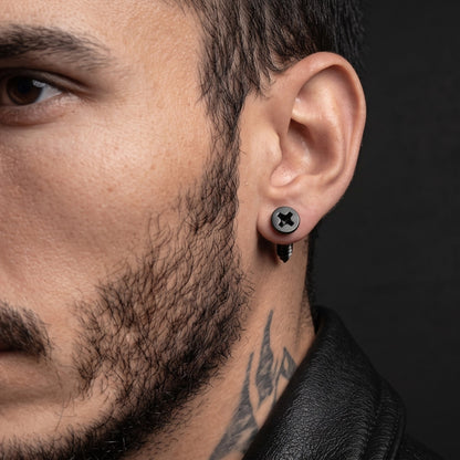 Hardware Studs [Black] | Earrings