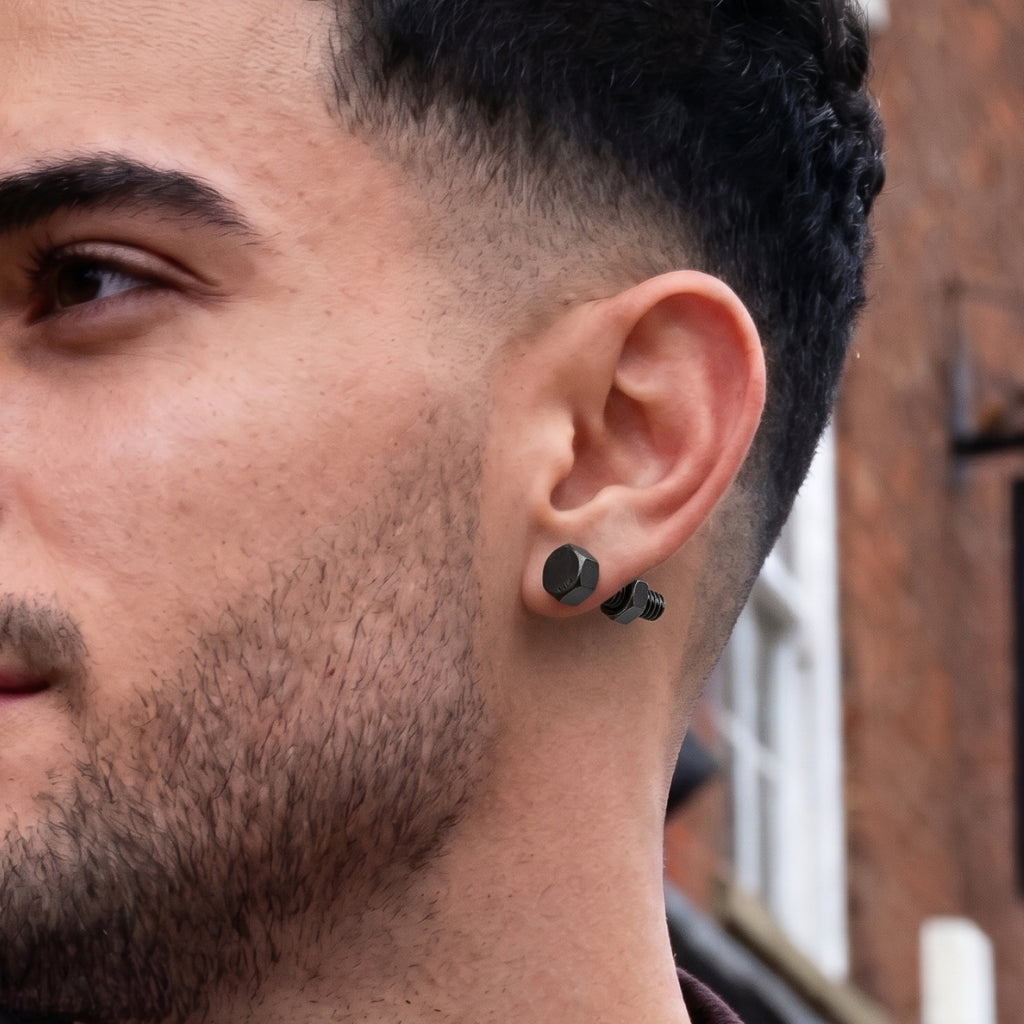 Hardware Studs [Black] | Earrings