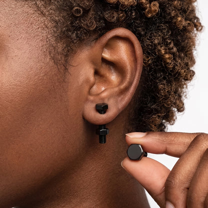 Hardware Studs [Black] | Earrings
