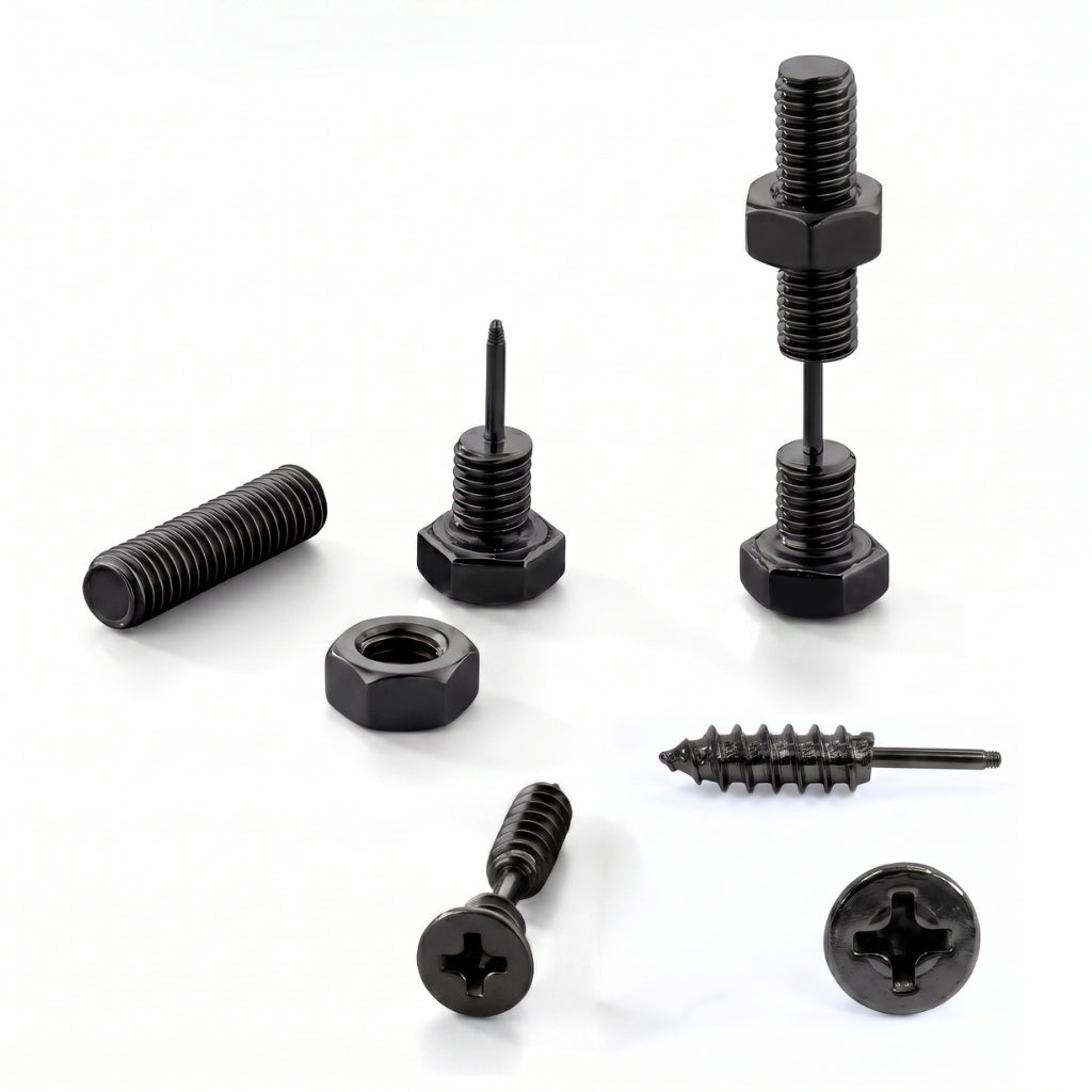 Hardware Studs [Black] | Earrings
