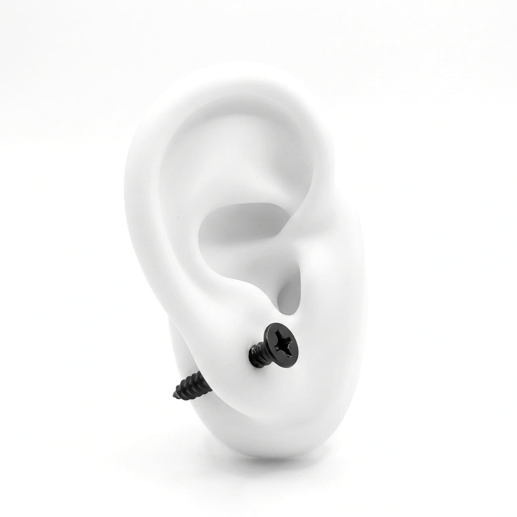 Hardware Studs [Black] | Earrings