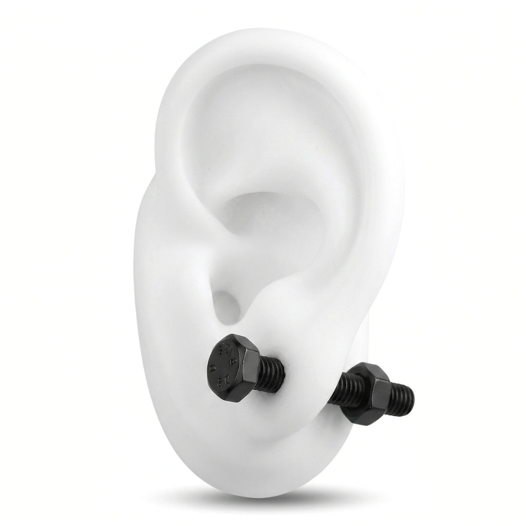 Hardware Studs [Black] | Earrings