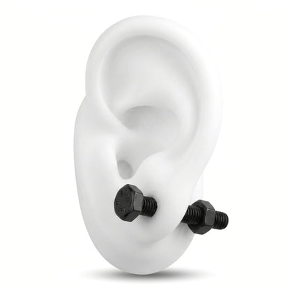 Hardware Studs [Black] | Earrings