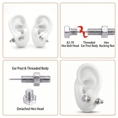 Hardware Studs [Silver] | Earrings