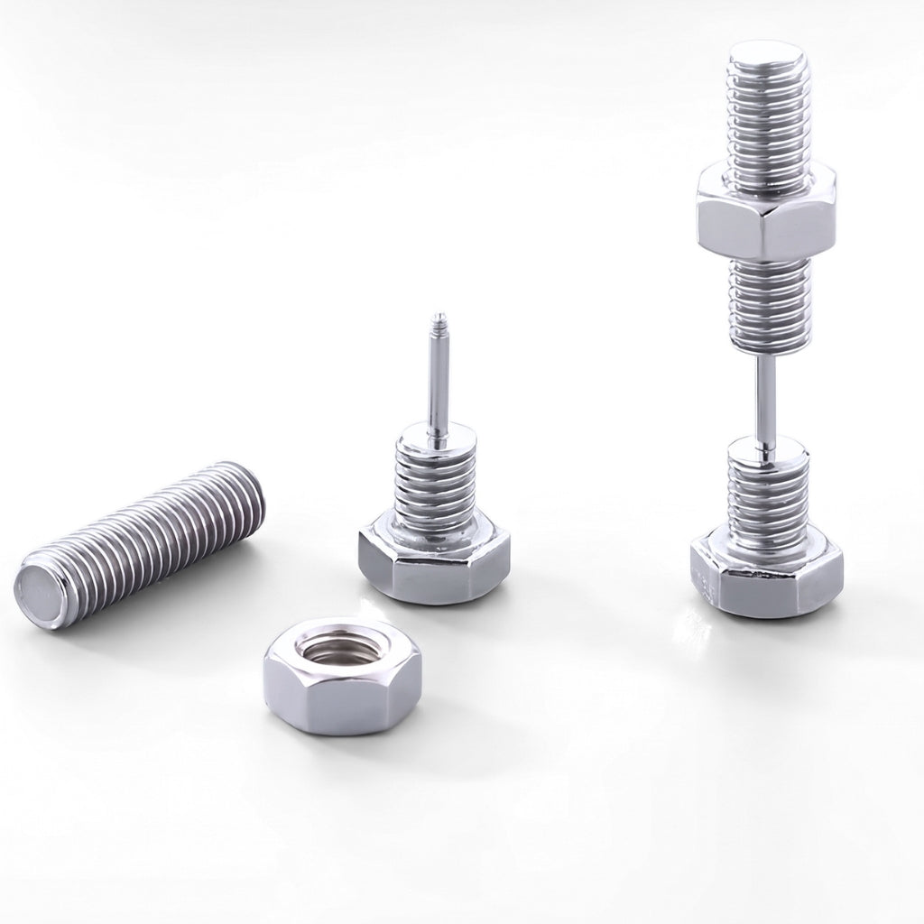 Hardware Studs [Silver] | Earrings
