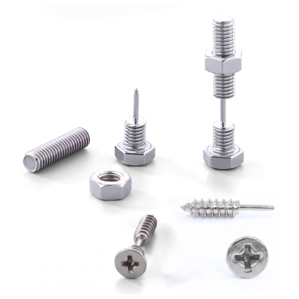 Hardware Studs [Silver] | Earrings
