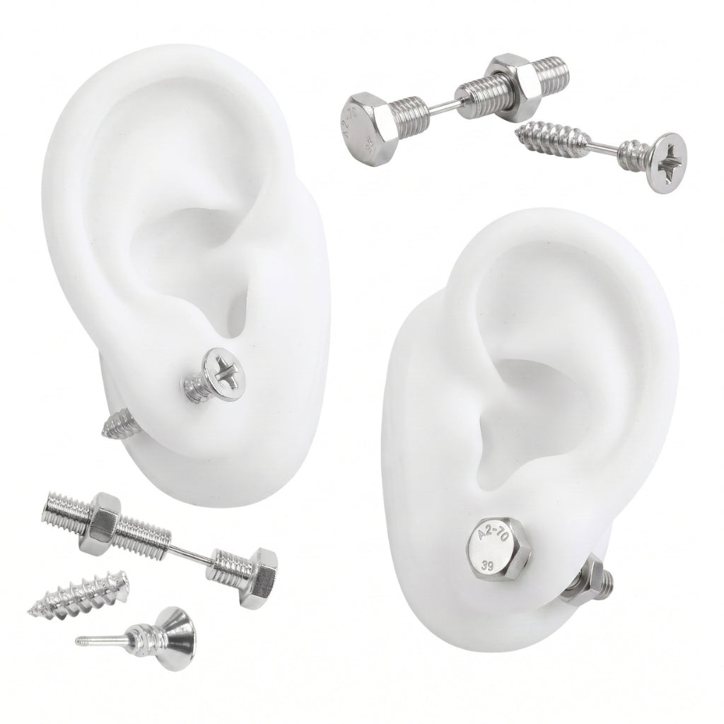Hardware Studs [Silver] | Earrings