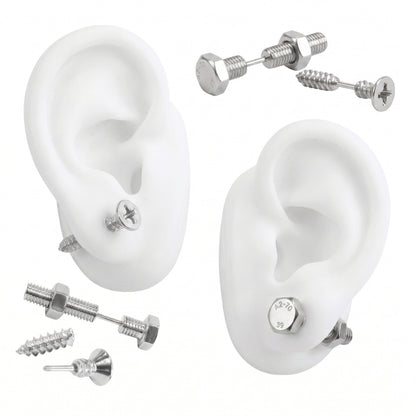 Hardware Studs [Silver] | Earrings