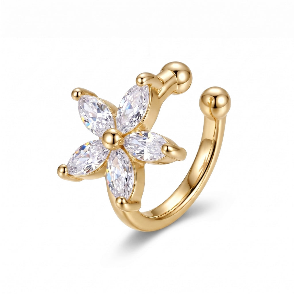Sea Star Flower Cuff [Gold] | Earrings