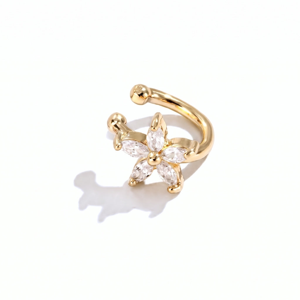 Sea Star Flower Cuff [Gold] | Earrings
