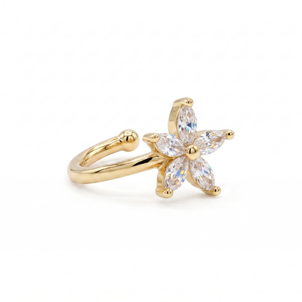 Sea Star Flower Cuff [Gold] | Earrings