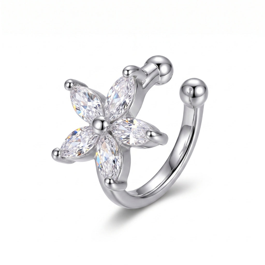 Sea Star Flower Cuff [Silver] | Earrings