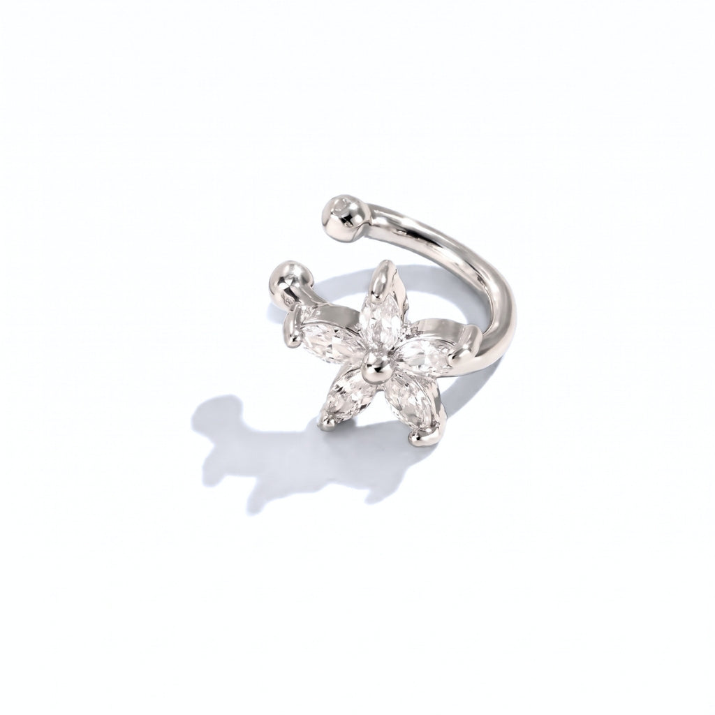 Sea Star Flower Cuff [Silver] | Earrings