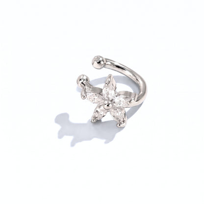 Sea Star Flower Cuff [Silver] | Earrings