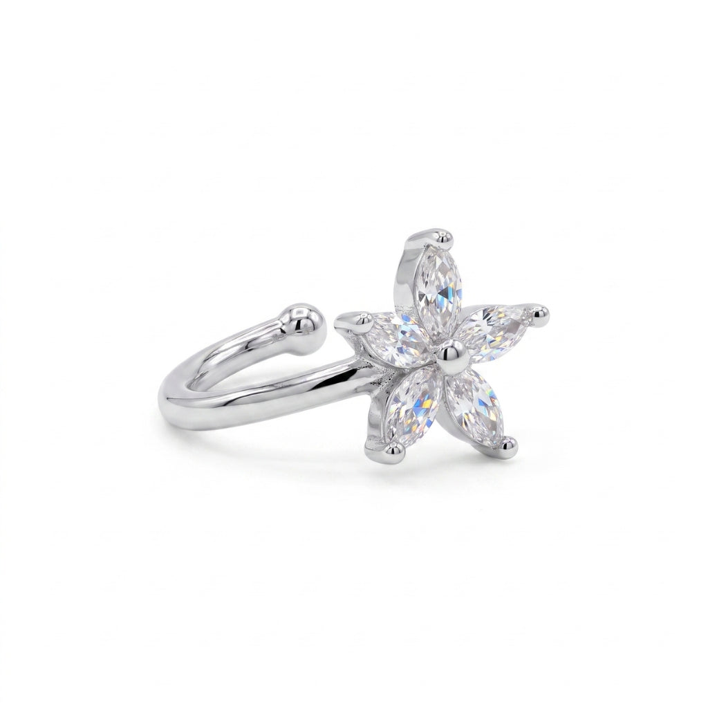 Sea Star Flower Cuff [Silver] | Earrings