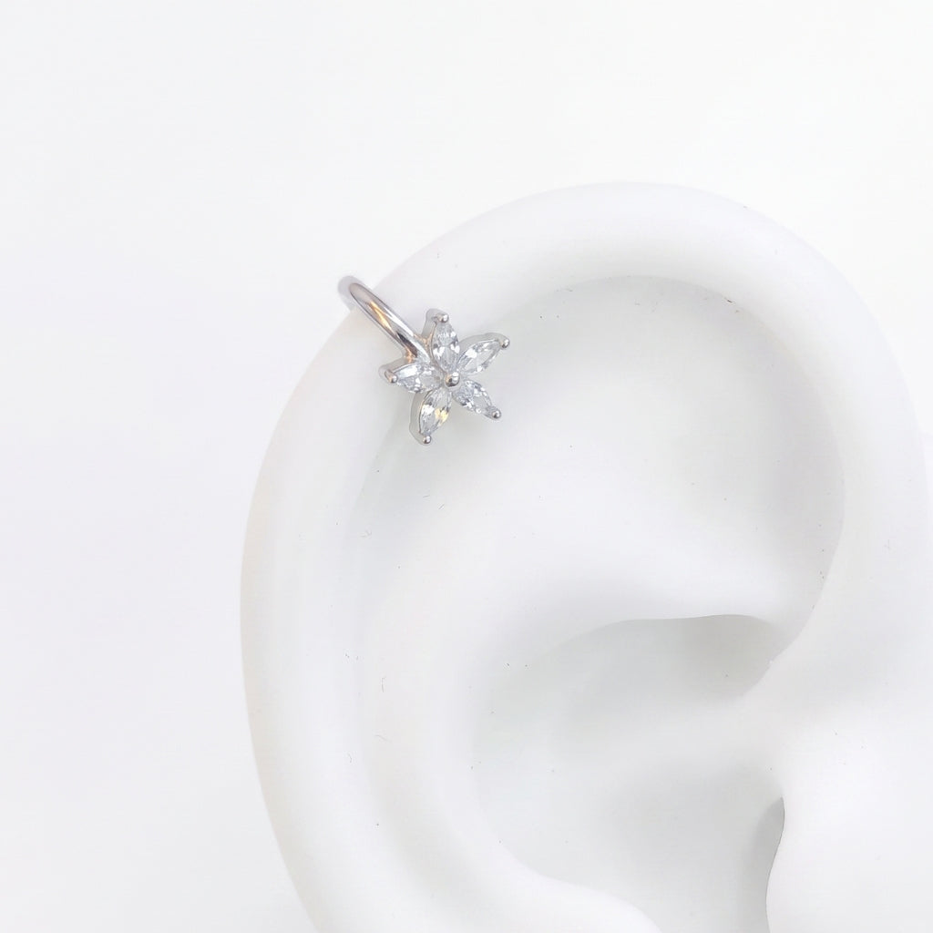 Sea Star Flower Cuff [Silver] | Earrings