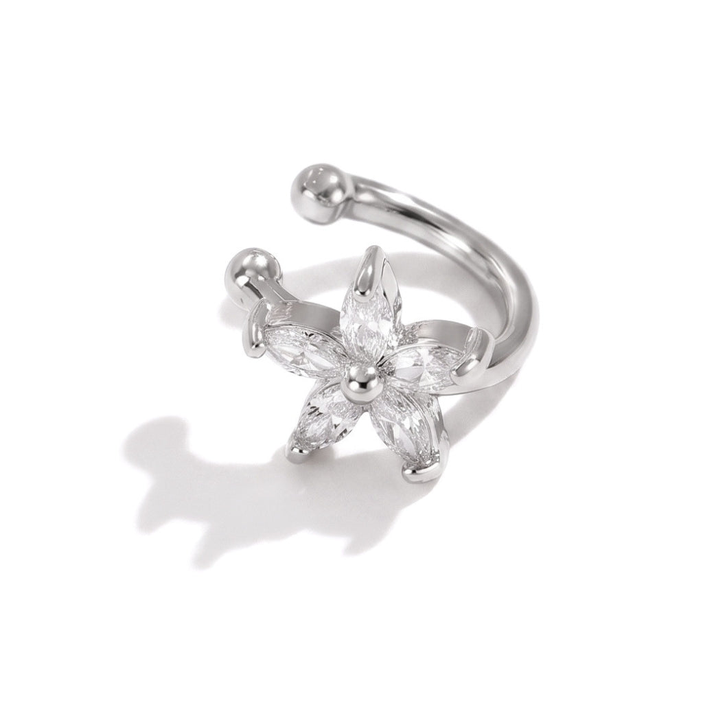 Sea Star Flower Cuff [Silver] | Earrings