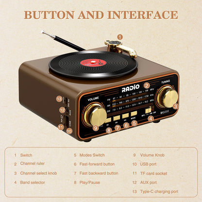 Retro-Style Bluetooth Speaker & Radio