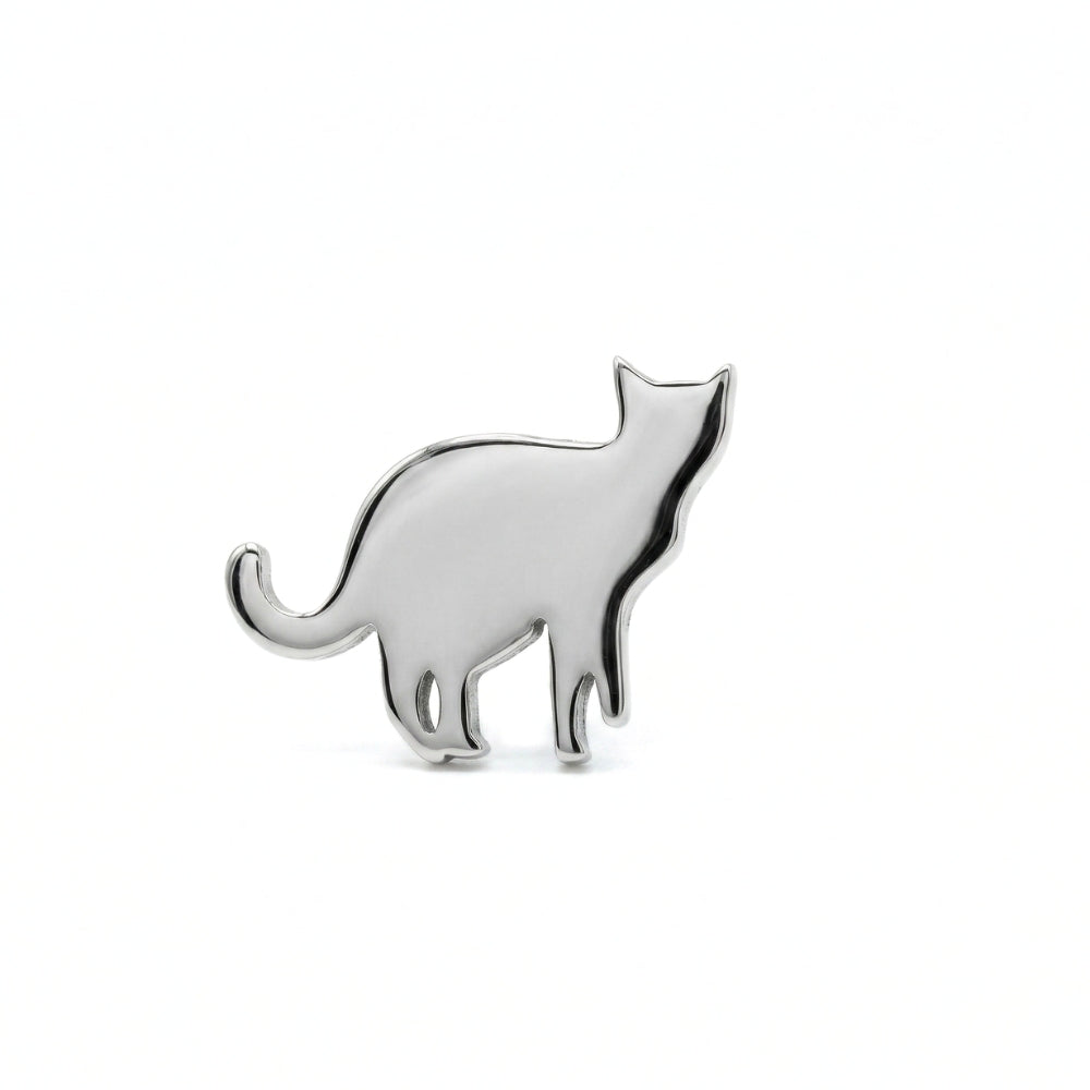 Silver Cat Silhouette Studs | Earrings