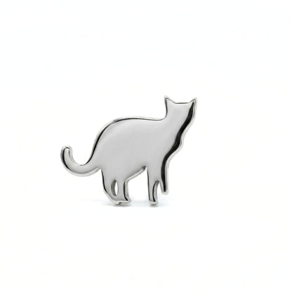 Silver Cat Silhouette Studs | Earrings