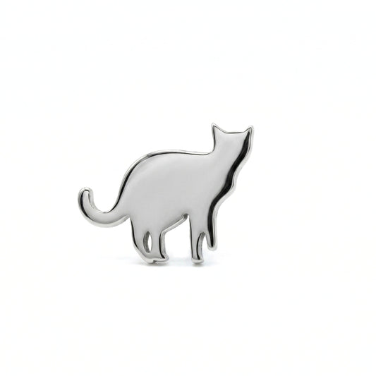 Silver Cat Silhouette Studs | Earrings