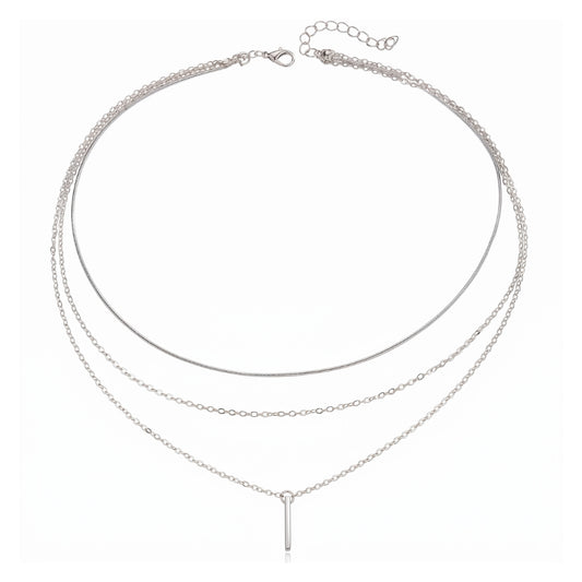 Silver Layered Bar | Necklace