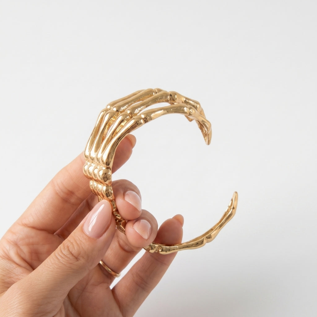 Skeleton Hand Cuff [Antique Gold] | Bracelet