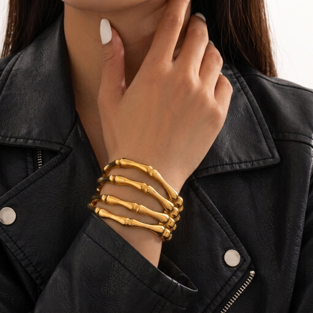 Skeleton Hand Cuff [Antique Gold] | Bracelet