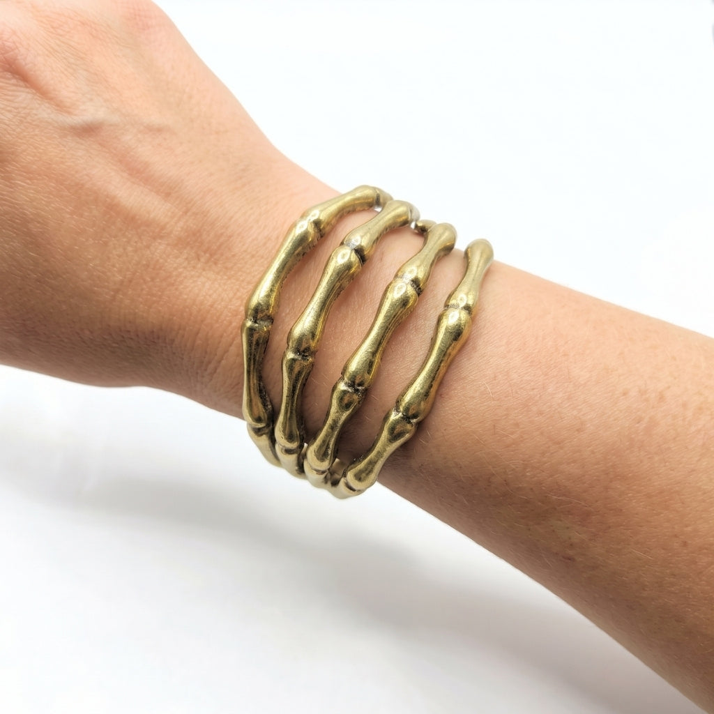 Skeleton Hand Cuff [Antique Gold] | Bracelet