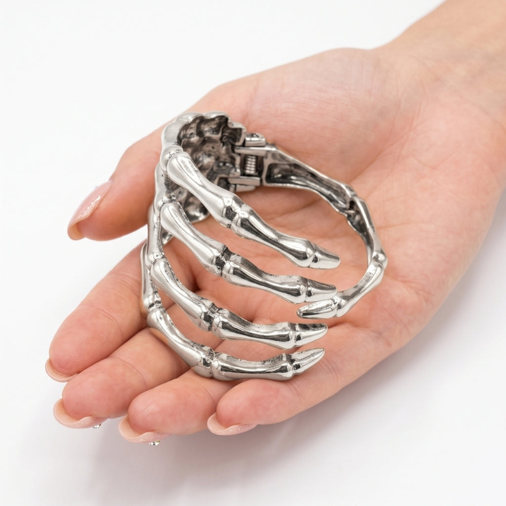 Skeleton Hand Cuff [Antique Silver] | Bracelet
