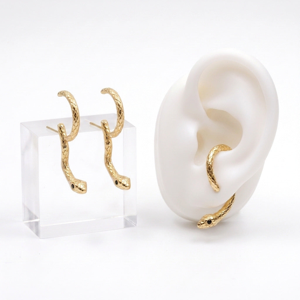 Snake Illusion Studs [Gold] | Earrings