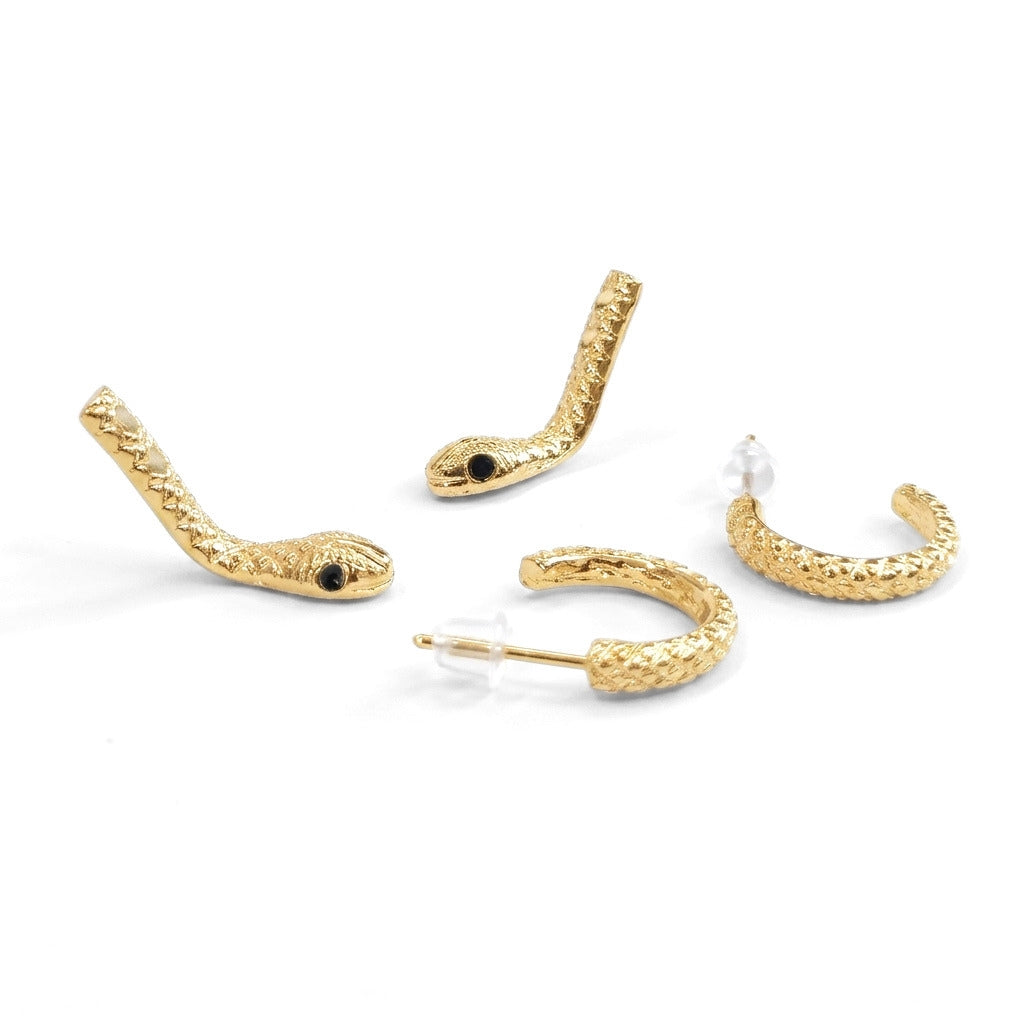 Snake Illusion Studs [Gold] | Earrings