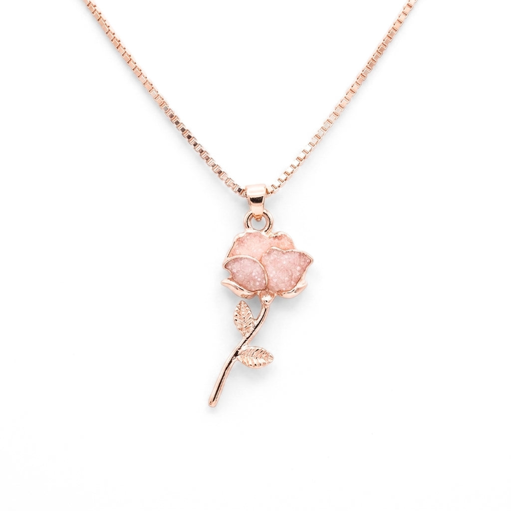 Sparkling Blush Rose | Necklace
