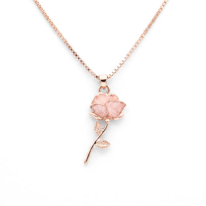 Sparkling Blush Rose | Necklace