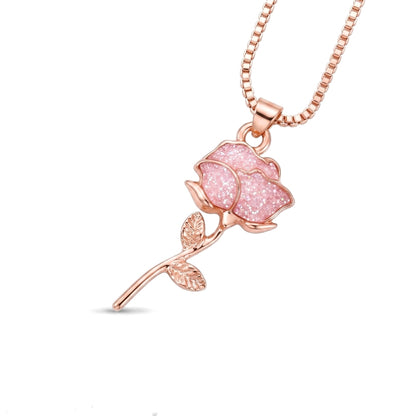 Sparkling Blush Rose | Necklace