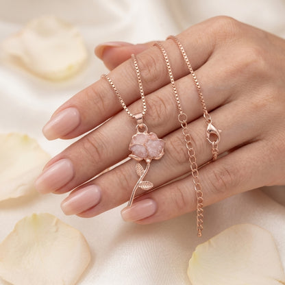 Sparkling Blush Rose | Necklace