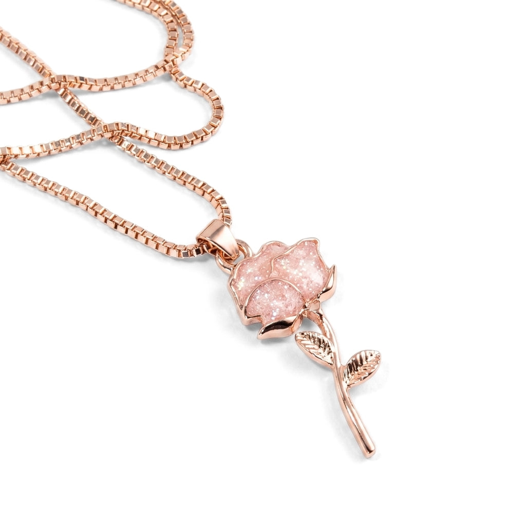 Sparkling Blush Rose | Necklace