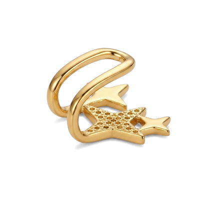 Sparkling Golden Stars Ear Cuff | Earrings