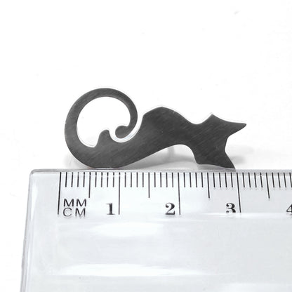 Stainless Steel Cat Silhouette | Collectible Pin