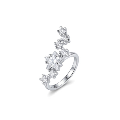 Sterling Silver Star Cluster Cuff | Earring
