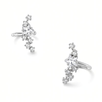 Sterling Silver Star Cluster Cuff | Earring