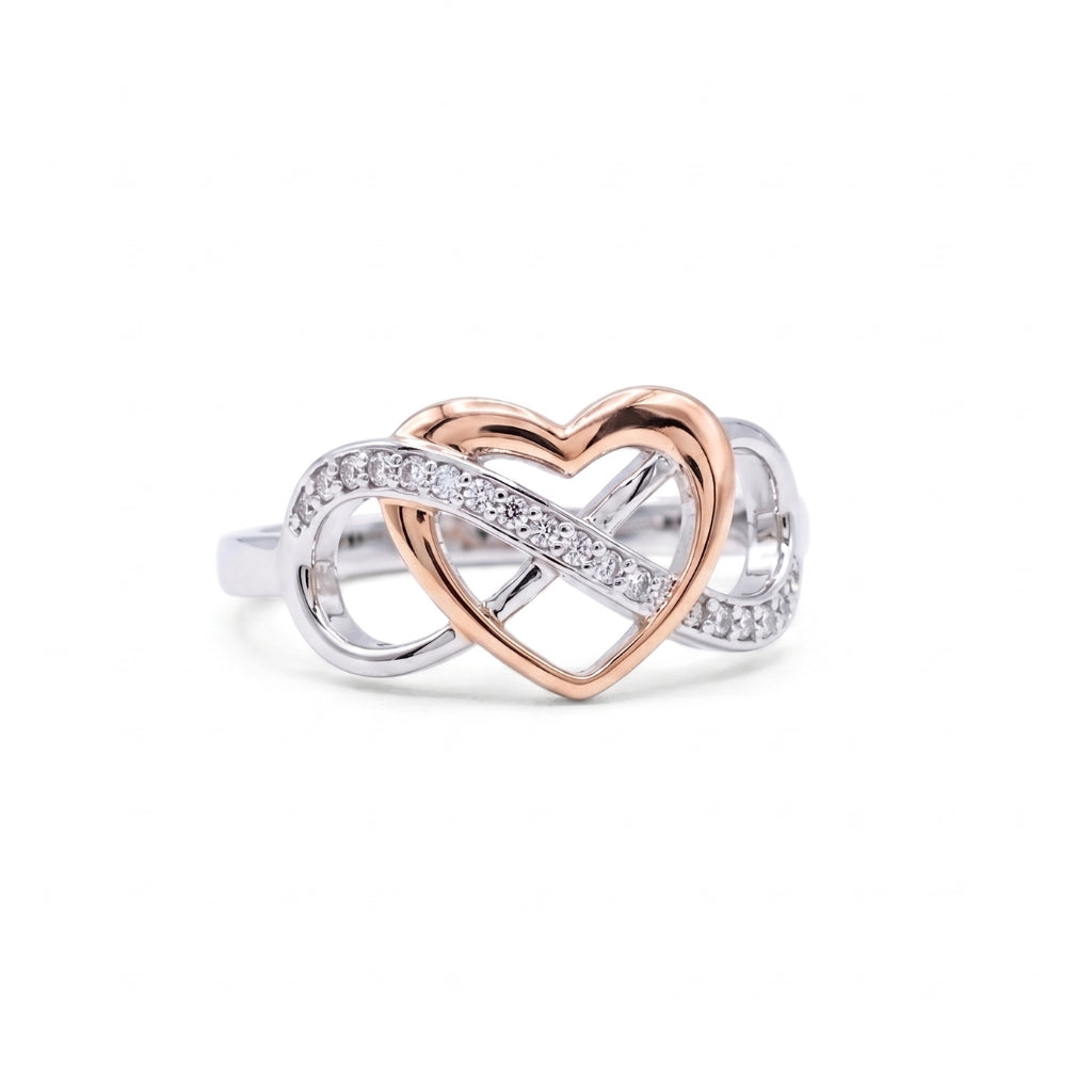 S925 Rose Gold Infinity Heart | Ring