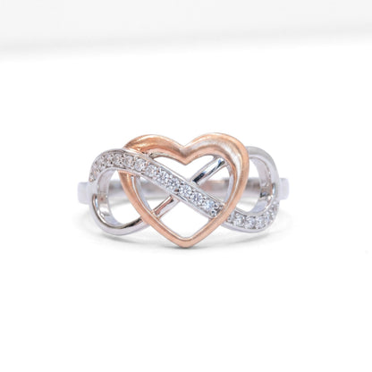 S925 Rose Gold Infinity Heart | Ring