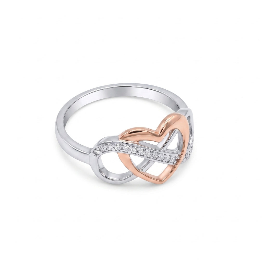 S925 Rose Gold Infinity Heart | Ring