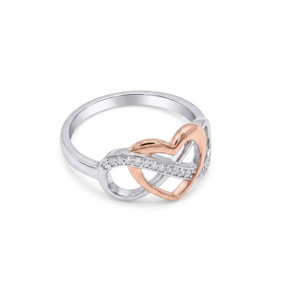 S925 Rose Gold Infinity Heart | Ring