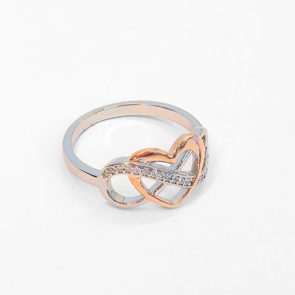 Sterling Silver Rose Gold Infinity Heart Ring