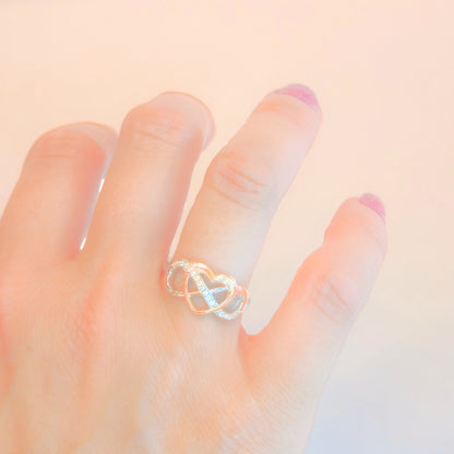 Sterling Silver Rose Gold Infinity Heart Ring