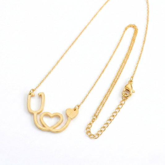 Stethoscope Silhouette [Gold] | Necklace